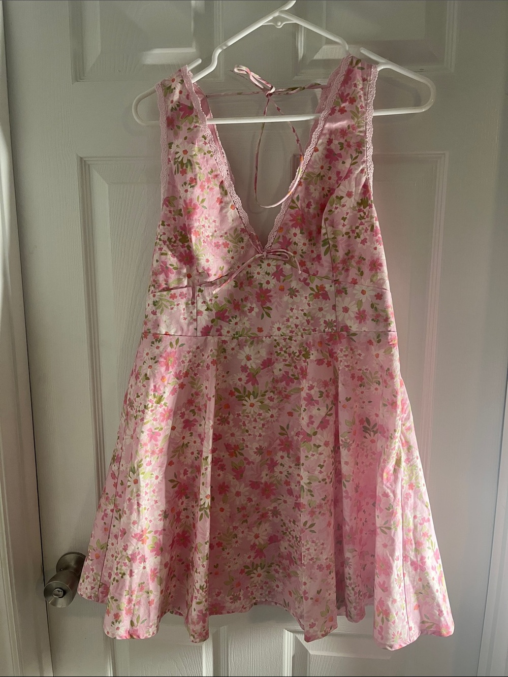 Altar'd State Pink Floral Tie-Back Sundress